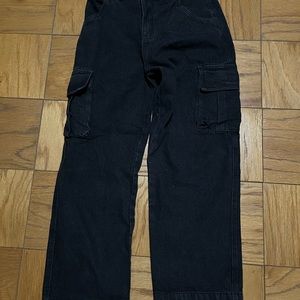 black cargo pants denim